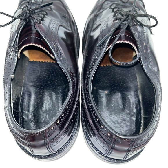 Cats Paw By Foster Wingtip Longwing Brown Leather Shoes Size 9.5 D Non‎ Slip - Picture 3 of 8